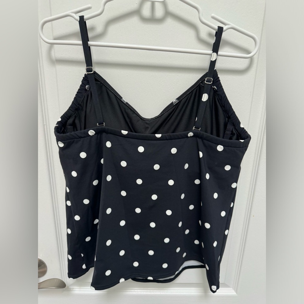 Land’s End Tankini, Size 16, Black & White Polka Dot - Picture 2 of 9